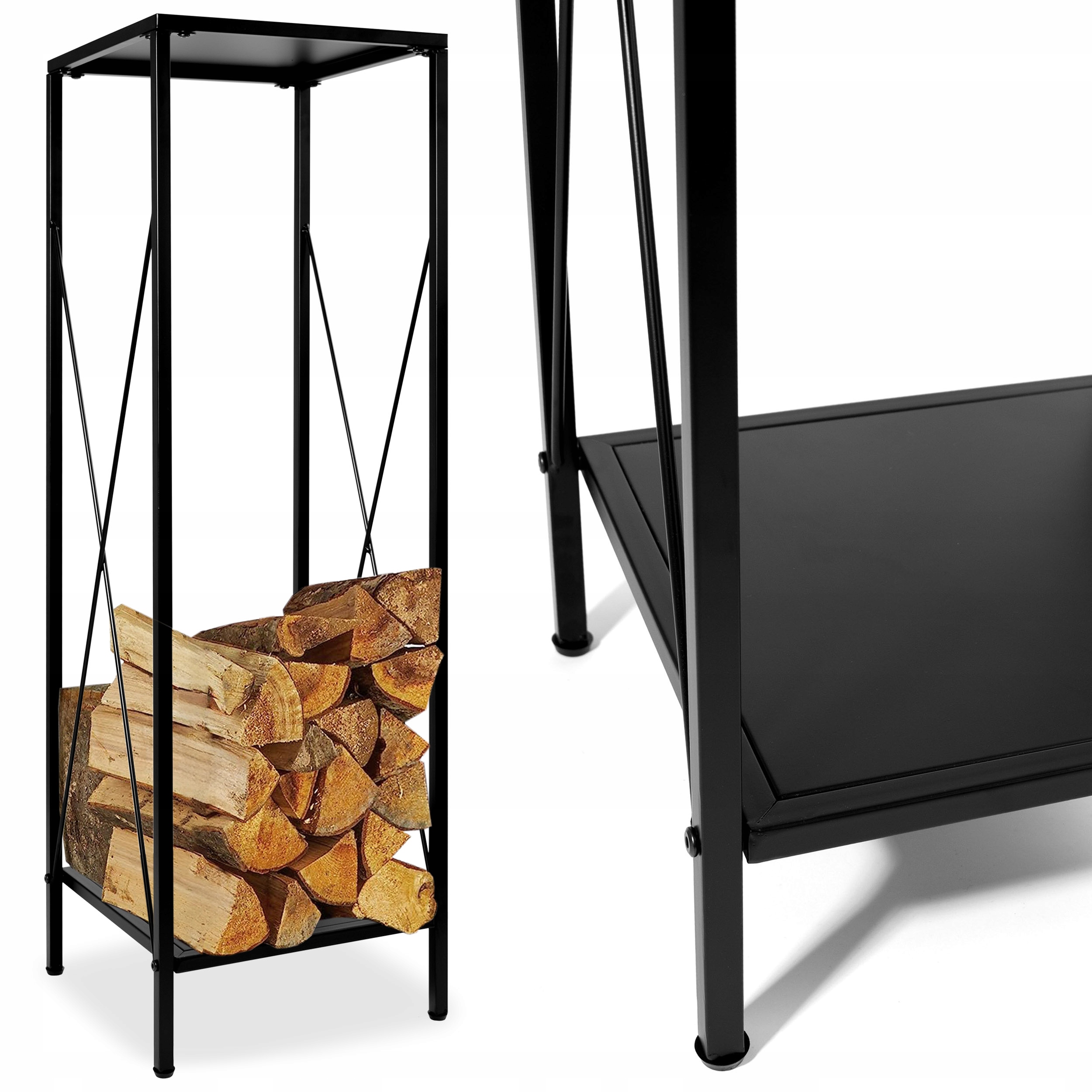 Kovový drevený stojan inšpirovaný Loft